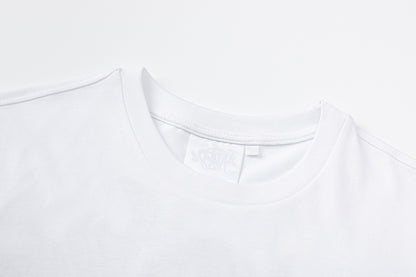 Unisex White Graphic T-Shirt, Crew Neck Streetwear Tee with Back Print
