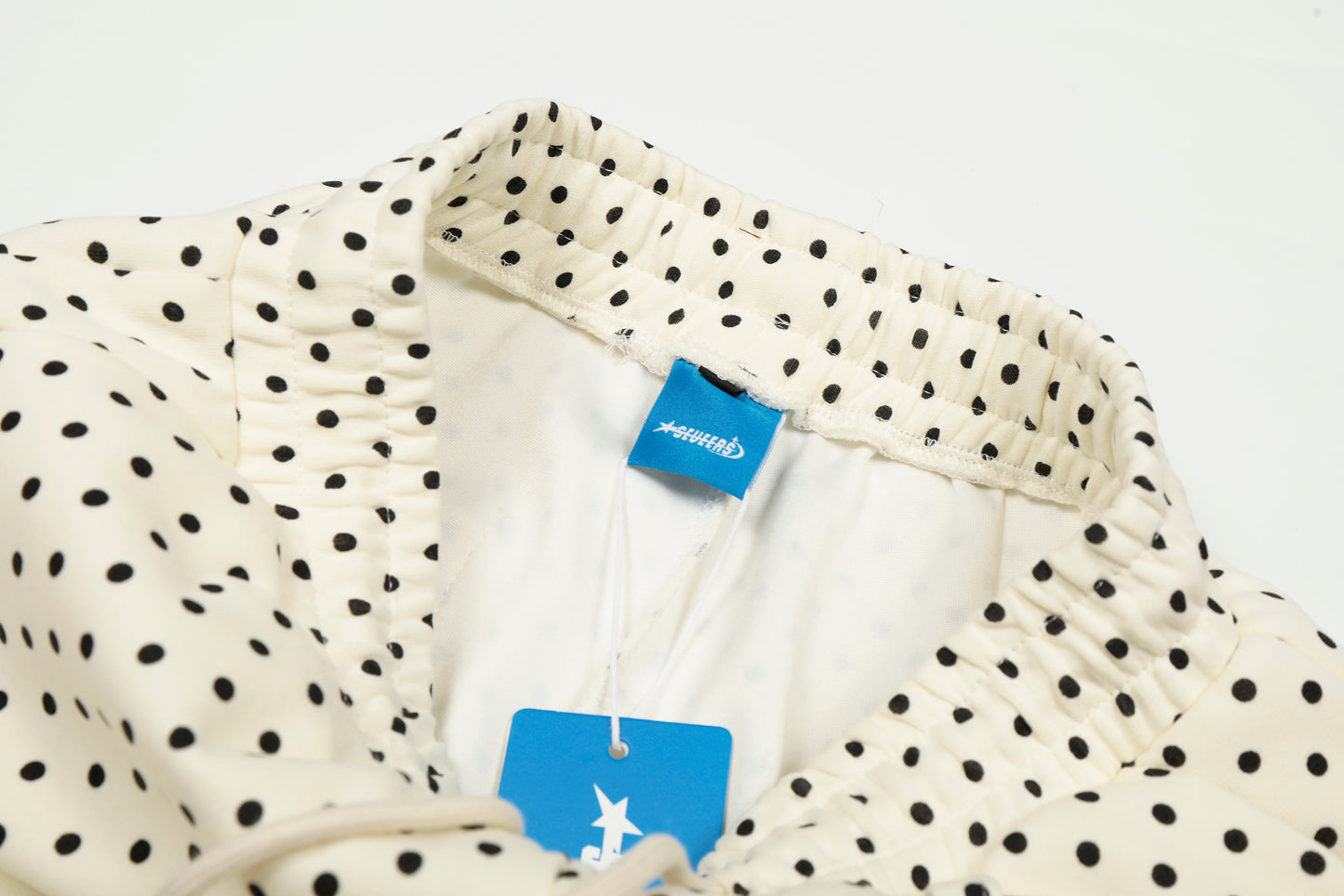 Polka Dot Cat Whisker Embroidery Metal Charm Wide Leg Pants Drawstring Ankle Toggle Y2K Harajuku