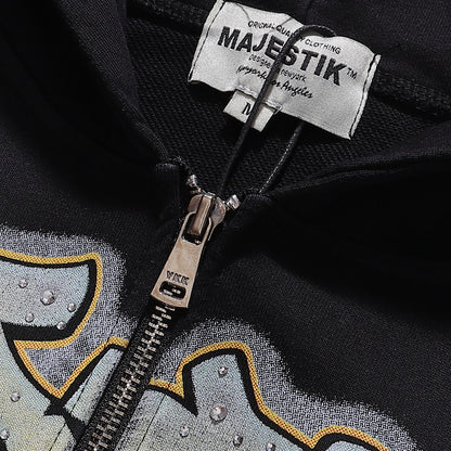 Majestik Football Dog Rhinestone Fleece Hoodie
