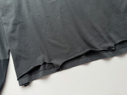 ERD Enfants Riches Deprimes Slogan Pocket Contrast Sleeve Long Sleeve Tee Washed Slate Gray Distressed Wax Dye Patchwork Streetwear | Slate Splice Tee