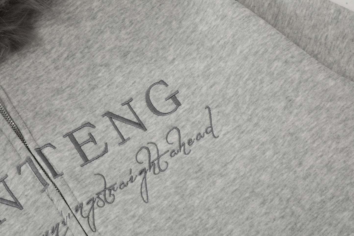 Women's RVNTENG Faux Fur Trim Hood Fleece Lined Full Zip Hoodie Sweatshirt Letter Print Oversized Warm Winter Jacket