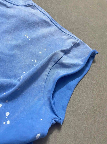 Satoshi Nakamoto Luke Destroyed Sleeveless Tee Splatter Paint Distressed Washed Heavyweight Cotton Vest Streetwear Tank Top | Ink Wreck
