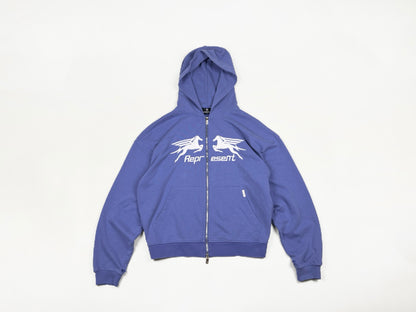 Pegasus Zip Through Hoodie - Indigo