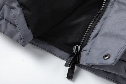 Trapstar Black and Gray Hooded Puffer Jacket, Quilted Zip-Up Streetwear Coat