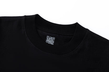 Ribbed Black Oversized Tee Structured Cotton Streetwear Casual Summer T-Shirt | Rib Noir