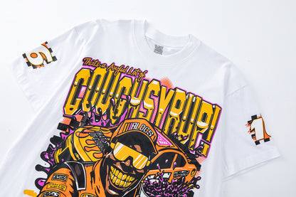 Unisex Graphic T-Shirt, Short Sleeve Crew Neck Racing Car Print Tee