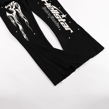 Hellstar Records Yoga Flared Sweatpants 'Black'