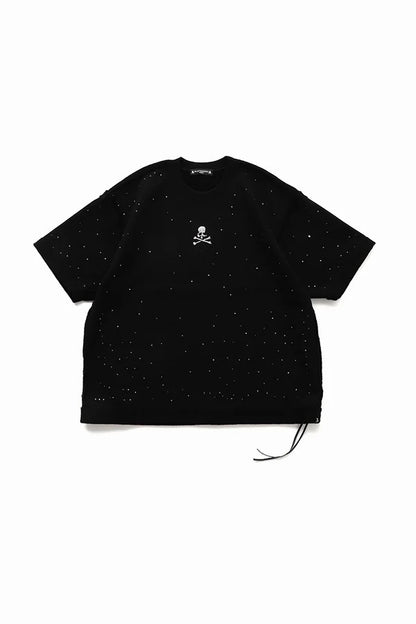 Skull-Embellished Rhinestone Boxy T-Shirt