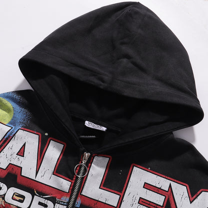 Vale Forever Valley Sport Dept. Zip-Up Hoodie 'Black/Red Graphic'
