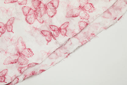 Butterfly Print Short Sleeve Shirt Oversized Button Down Sheer Floral Feminine Y2K Casual Summer Top | Flutter Bloom