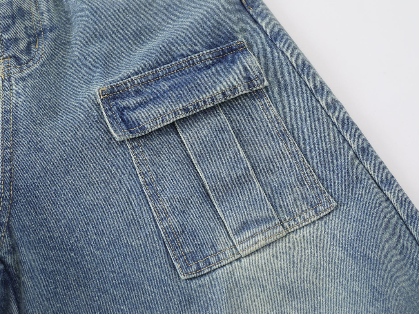 Multi-Pocket Cargo Denim Shorts Wide Leg High Waist Light Wash Vintage Streetwear Summer Casual Jean Shorts | Pocket Riot