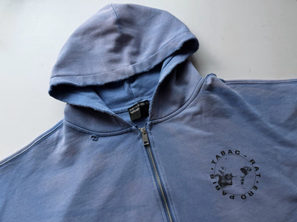 Daughter's Distressed Printed Cotton-Jersey Zip-Up Hoodie