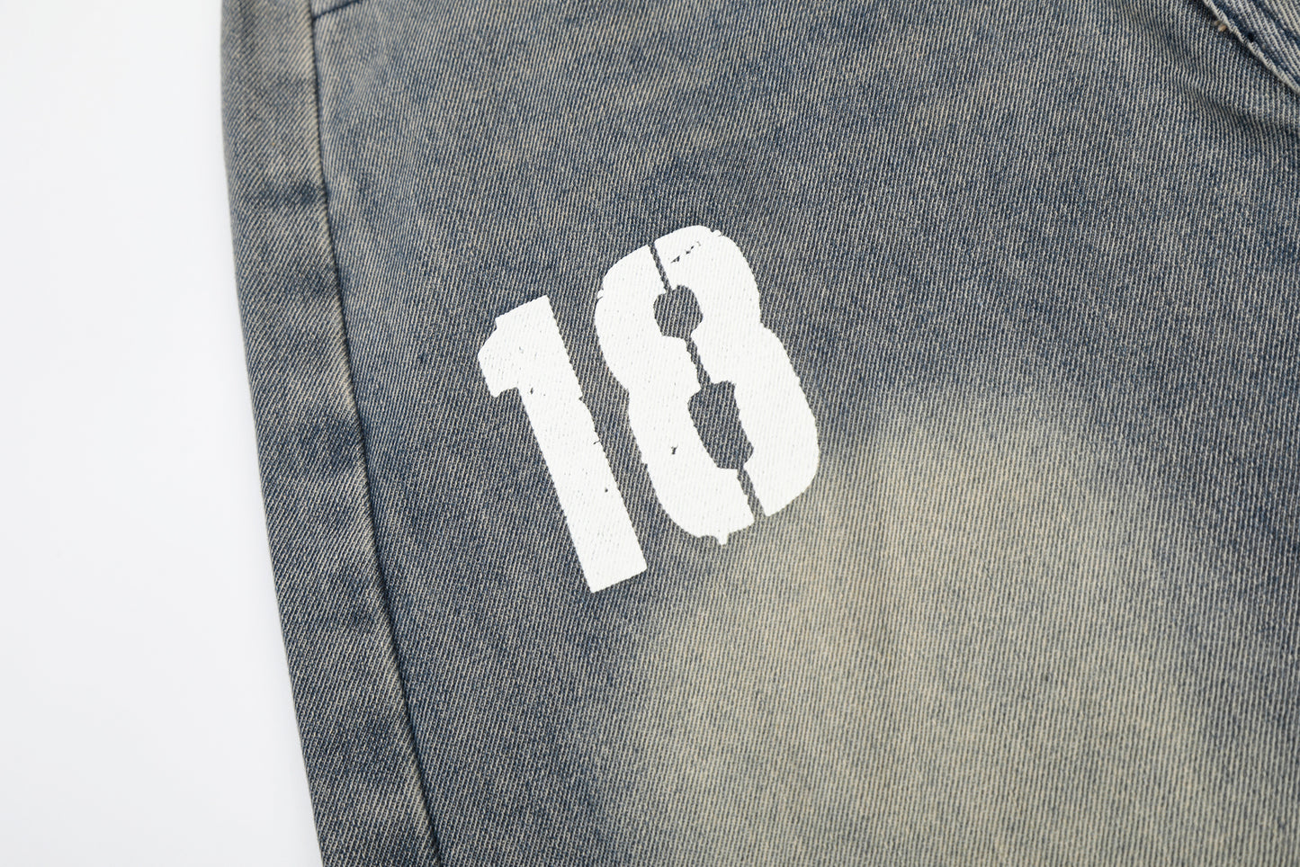 Number 18 Star Flag Print Wide Leg Denim Shorts High Waist Washed Vintage Streetwear Summer Casual Shorts
