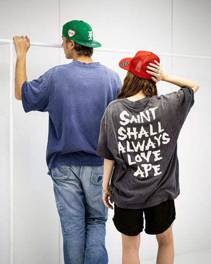 SAINT Mxxxxxx × A BATHING APE BAPE_SS T-SHIRT / ALWAYS LOVE / BLACK