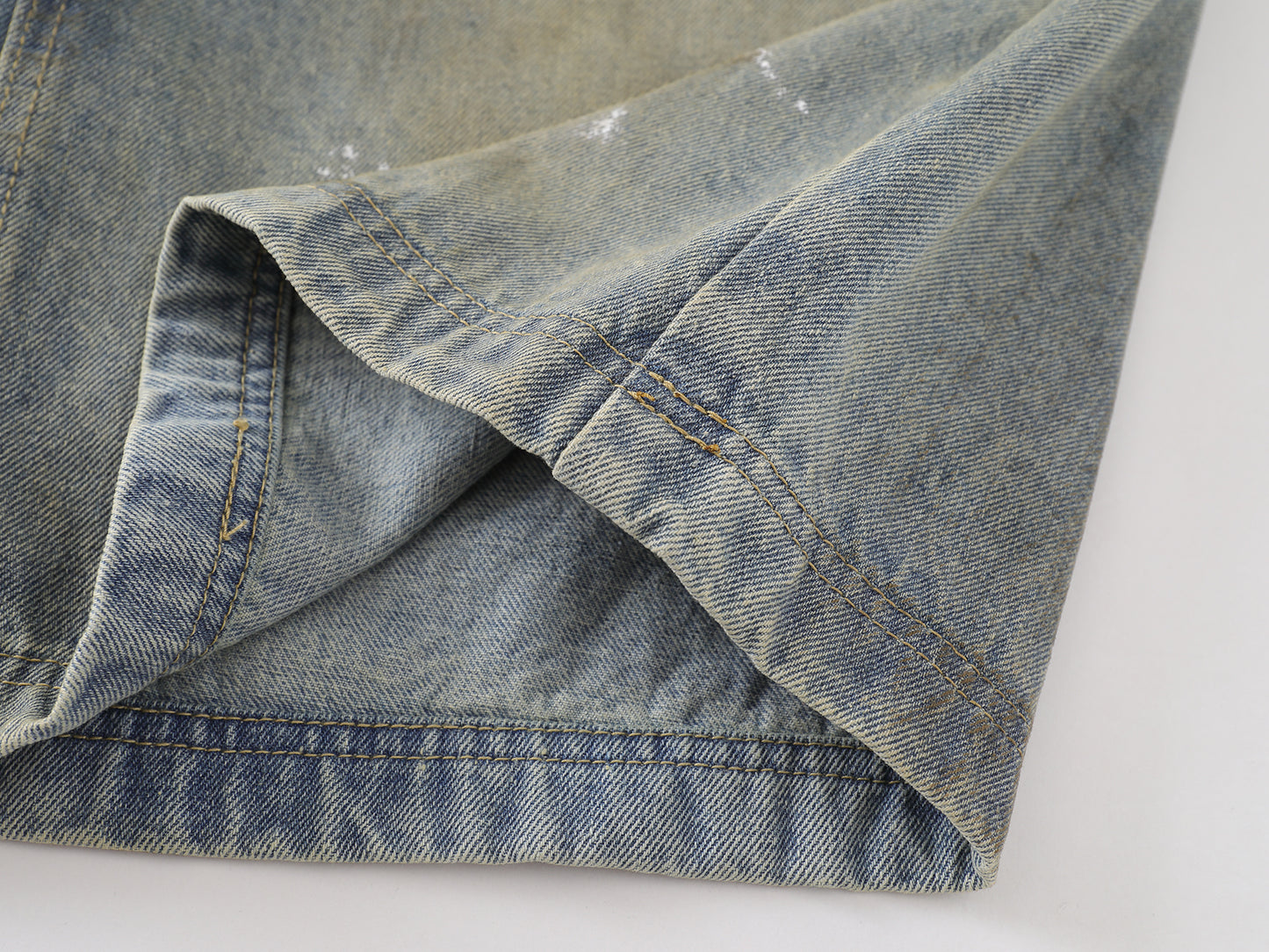Paint Splatter Wide Leg Denim Shorts High Waist Washed Distressed Streetwear Summer Casual Jean Shorts | Chalk Drift