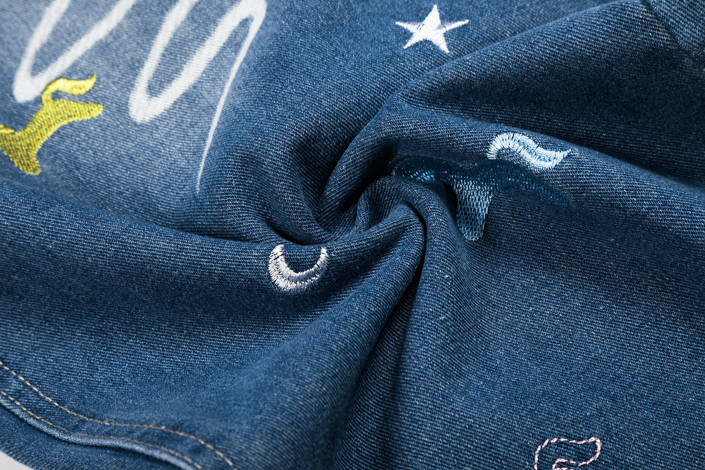 Unicorn Embroidery Wide Leg Denim Jeans High Waist Spiral Print Y2K Streetwear Casual Pants