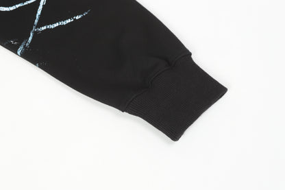 Spider Web Zip Up Hoodie (Black)