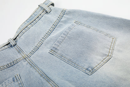 Ripped Distressed Wide Leg Barrel Jeans High Waist Streetwear Y2K Vintage Light Wash Denim Pants | Rip Barrel