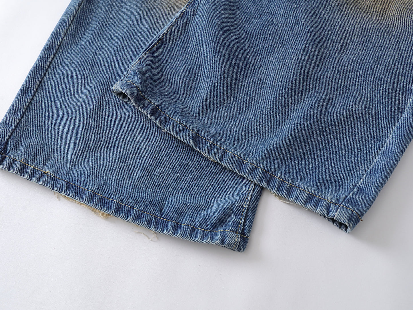 Distressed Patch Embroidered Wide Leg Jeans High Waist Light Wash Mud Dye Cross Stitch Streetwear Denim Trousers | Patch Cross