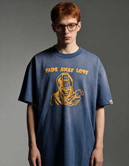 SAINT Mxxxxxx × A BATHING APE BAPE_SS T-SHIRT / FADE AWAY LV / NAVY
