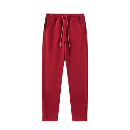 Trapstar Red Zip Hoodie and Joggers Tracksuit Set, Embroidered Two Piece Streetwear Outfit