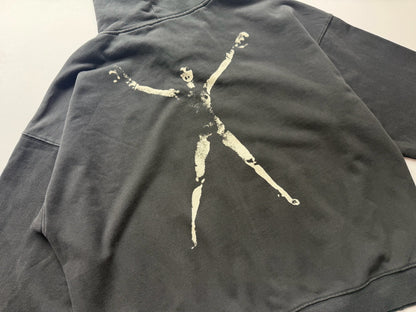 Stretched Out Thermal Lined Zip Up Hoodie - Washed Black