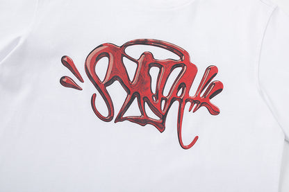 Unisex Graffiti Graphic T-Shirt, Short Sleeve Crew Neck Streetwear Tee
