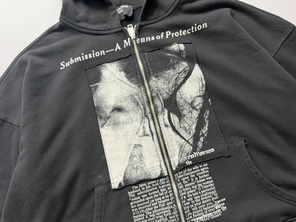 God's Order Zip Up Hoodie - Washed Black