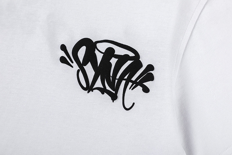 Black unisex graphic T-shirt with small chest print and Forgive Me back graphic - view 9