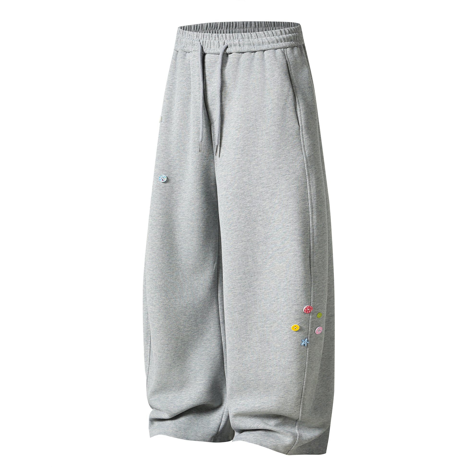 Button Drop Wide Leg Sweatpants - Size Chart