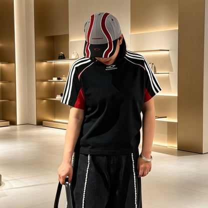 Protocol Index Color Block Raglan Tee Stripe Sleeve Spliced Athletic Retro 90s Sportswear Streetwear T-Shirt | Race Block