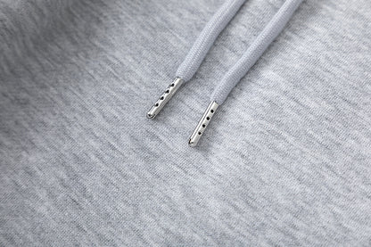 Blue and Gray Chevron Hoodie and Joggers Tracksuit Set, Drawstring Two Piece Streetwear Outfit