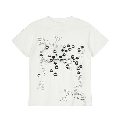 Nexoule Lip Print Graphic Tee Oversized Short Sleeve Streetwear Y2K Vintage Grunge Summer T-Shirt | Lip Riot