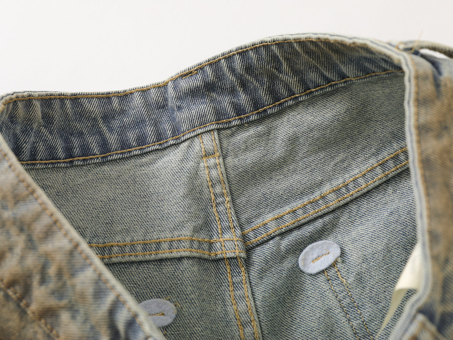 Clay Wash Arc Seam Balloon Wide Leg Jeans Earth Tone Fading Multi-Panel High Waist Baggy Denim Trousers Vintage Streetwear | Clay Arc