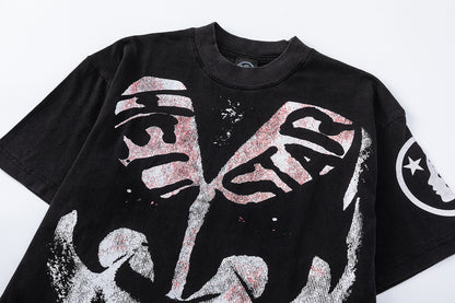 Graphic Print Tee Hellstar Oversized Streetwear Casual Summer Cotton T-Shirt | Hell Glow