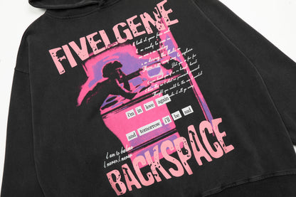 Women's Oversized Graphic Print Hoodie Long Sleeve Pullover Streetwear Casual Fall Winter Sweatshirt