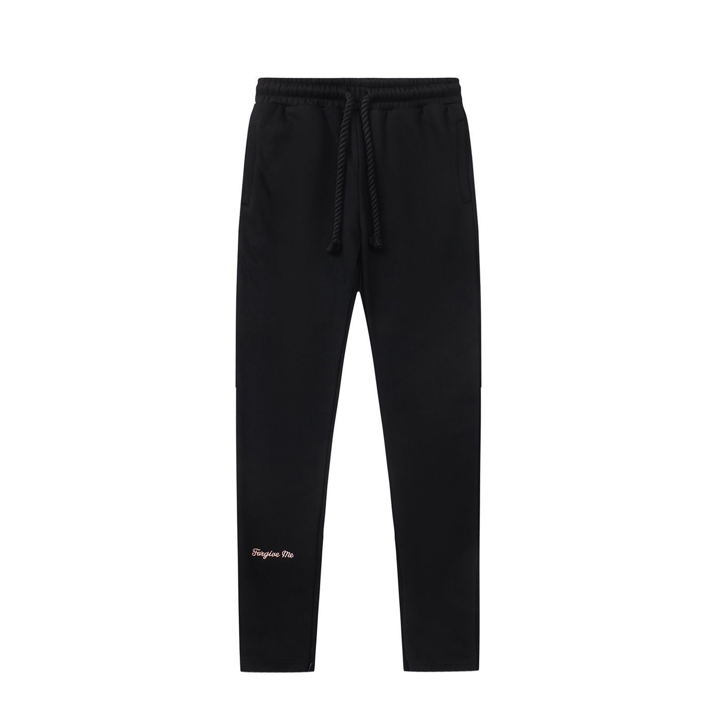 Black hooded sweatshirt and tapered jogger pants set with a graffiti-style hood graphic - view 10