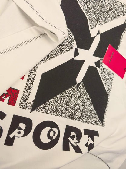 SECND SLF Xtreme Sport Big X Gravel Print Short Sleeve Tee Off-White Boxy Dual-Print American Streetwear | Xtreme X Tee