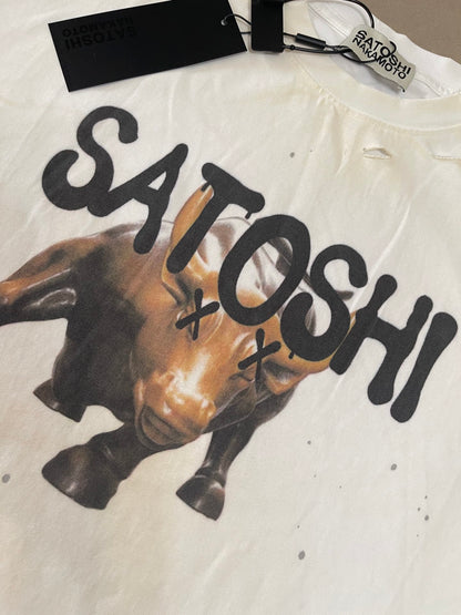 Wall Street Distressed Logo-Print Cotton-Jersey T-Shirt - White