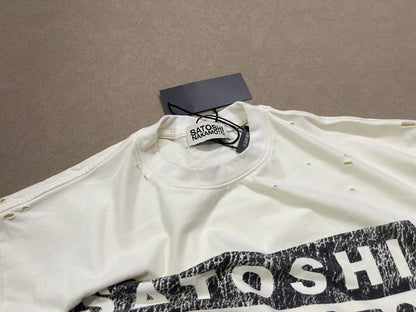 Satoshi Nakamoto Explicit Codex Tee Distressed Washed Heavyweight Cotton Destroyed Raw Edge Vintage Streetwear T-Shirt | Explicit Codex
