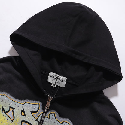 Majestik Football Dog Rhinestone Fleece Hoodie