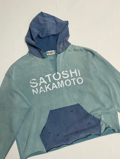 Distressed V-Cut Hoodie - Green