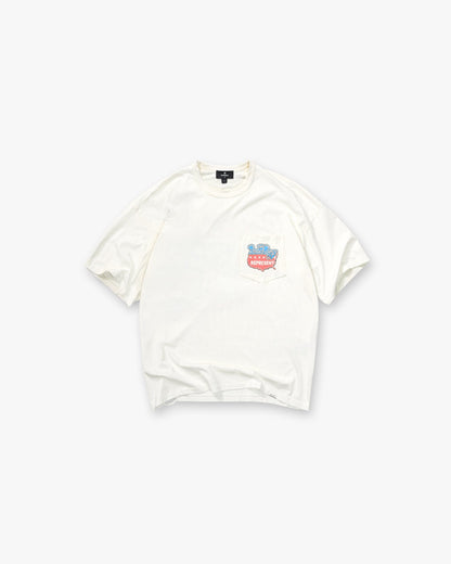 Represent Nothing Faster Boxy Graphic Tee Washed Heavyweight Pocket Surfer American Flag Print Vintage Streetwear T-Shirt | Wave Flag