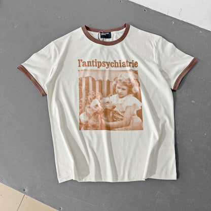 Enfants Riches Déprimés L’antipsychiatrie T-Shirt - Cream/Brown