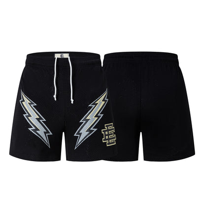 Mesh Elastic Waist Athletic Shorts Breathable Grid Texture Casual Summer Street Shorts | Void Grid