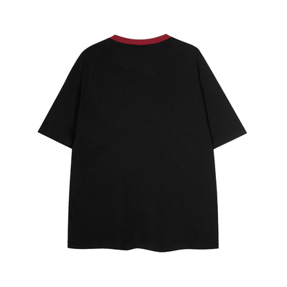 Hello Kitty 3D Bow Plush Patch Graphic Tee Oversized Short Sleeve Kawaii Cute Ringer Collar Y2K Summer T-Shirt | Kitty Bow