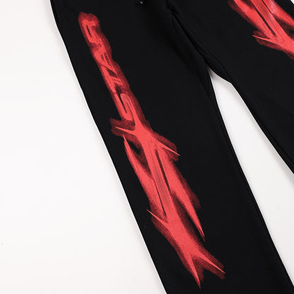 Hellstar Sport Logo Sweatpants 'Black/Red'