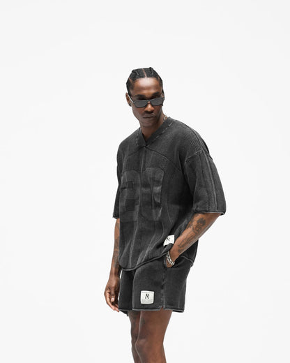 Represent Football Number Mesh Knit Short Sleeve Tee Stone Washed Vintage American Streetwear | Rept Mesh