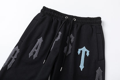 Trapstar Black Graphic Hoodie and Joggers Tracksuit Set, Two Piece Streetwear Outfit