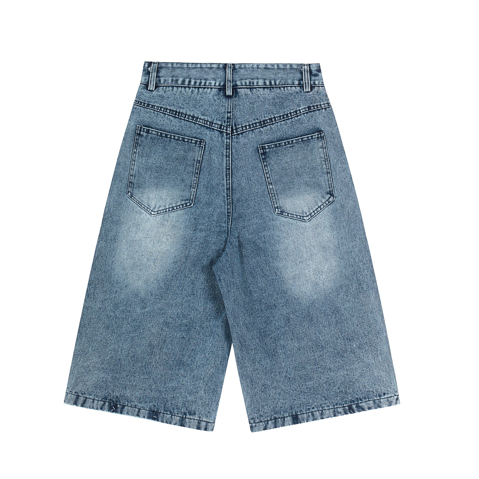 Hello Kitty Cross Star Wide Leg Denim Shorts - Light Blue Front